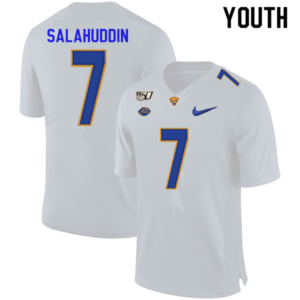 2019 Youth #7 Mychale Salahuddin Pitt Panthers College Football Jerseys Sale-White